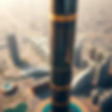 Aerial view highlighting the Socio Tower's influence on Dubai's skyline