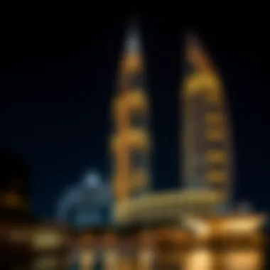 Illuminated Splendor of Sol Bay Tower at Night Night view of Sol Bay Tower illuminated