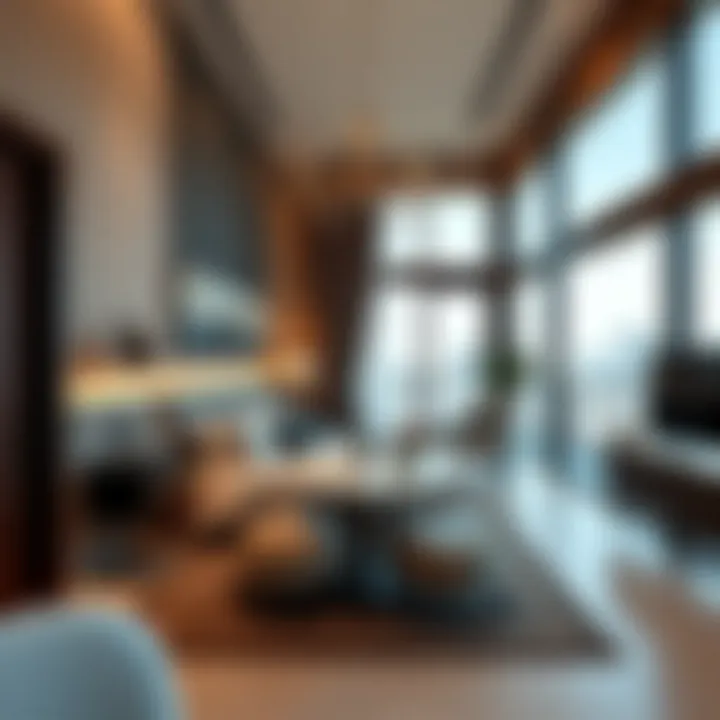 Modern Interiors of a Studio in Deira A stylish studio apartment showcasing modern interiors in Deira.