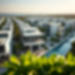 Aerial view of Tasheel Bay Avenue showcasing modern architecture