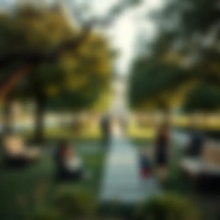 Family-Friendly Community Park at Tasheel Bay Avenue Community park in Tasheel Bay Avenue with families enjoying