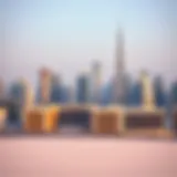 A panoramic view of Dubai's skyline showcasing iconic architecture