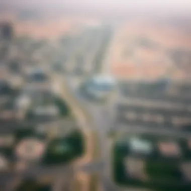 Aerial view of مشرف بارك and surrounding neighborhoods showing urban planning