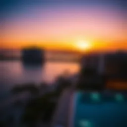 Stunning view of Tiara Residences at sunset