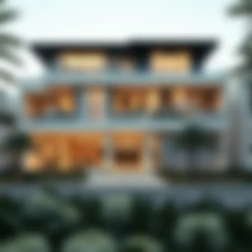 Modern Architectural Marvel in Dubai Luxurious property exterior showcasing modern architecture