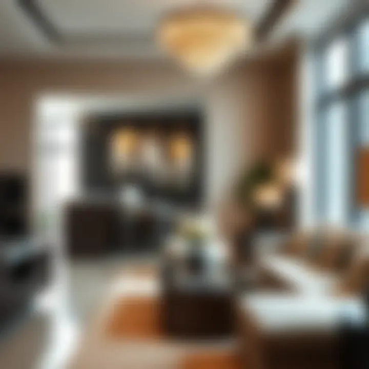 Elegantly Designed Interior Space Interior of a stylish apartment featuring elegant decor