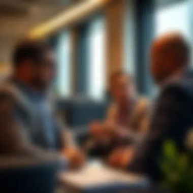 Real estate advisors discussing strategies with clients