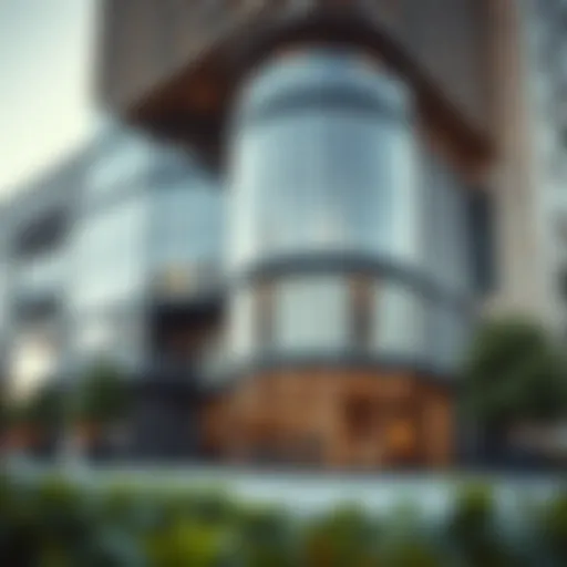 Modern business centre exterior showcasing architectural design