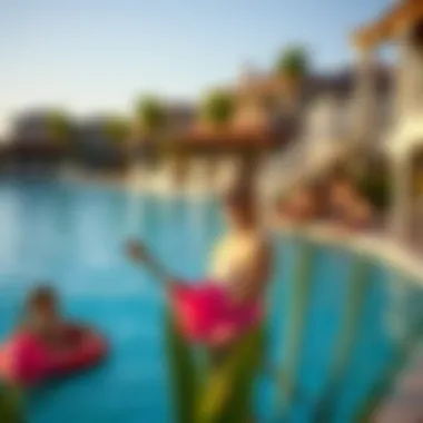 A vibrant community enjoying recreational activities near a crystal lagoon.