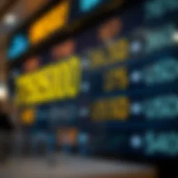 Currency exchange rates displayed on a digital screen