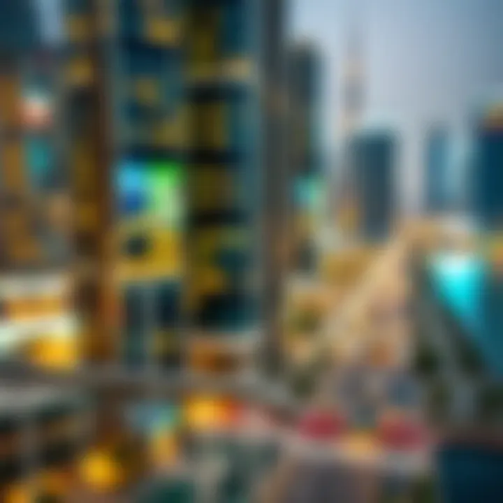 Map highlighting parking regulations in Dubai Marina