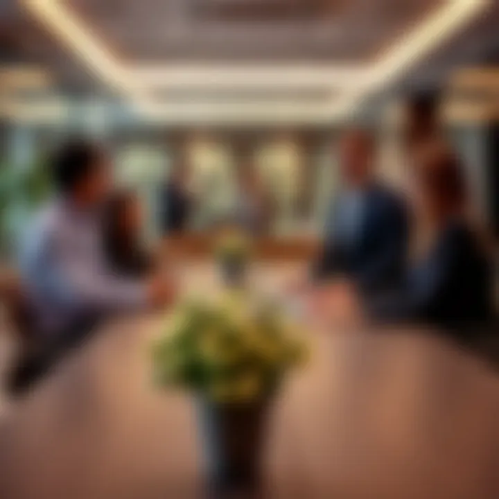 Employee-Employer Dynamics During Resignation An office setting with employees engaged in discussions