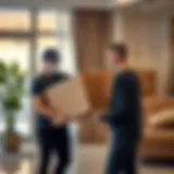 A professional mover handling delicate items with care