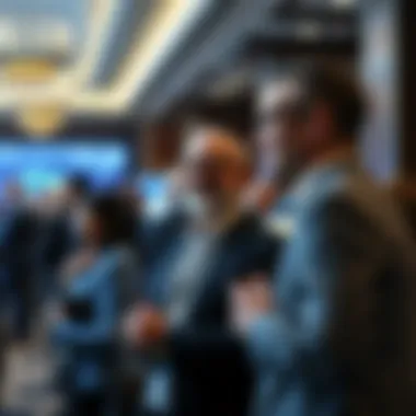 Brokers networking at a real estate conference