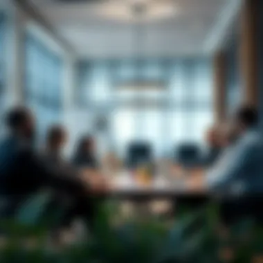 Group discussion among real estate brokers during training