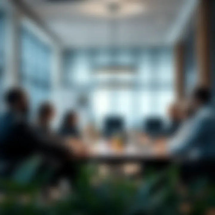 Group discussion among real estate brokers during training