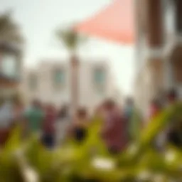 A vibrant community gathering in a Dubai neighborhood