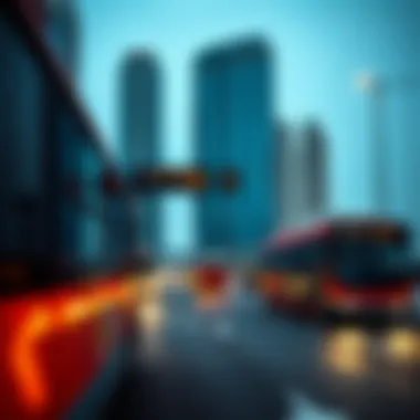 Public transportation options in Dubai including metro and buses