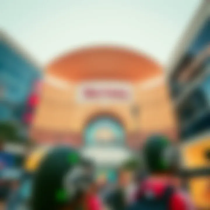 Architectural Splendor of Yas Mall Exterior view of Yas Mall showcasing its architectural design