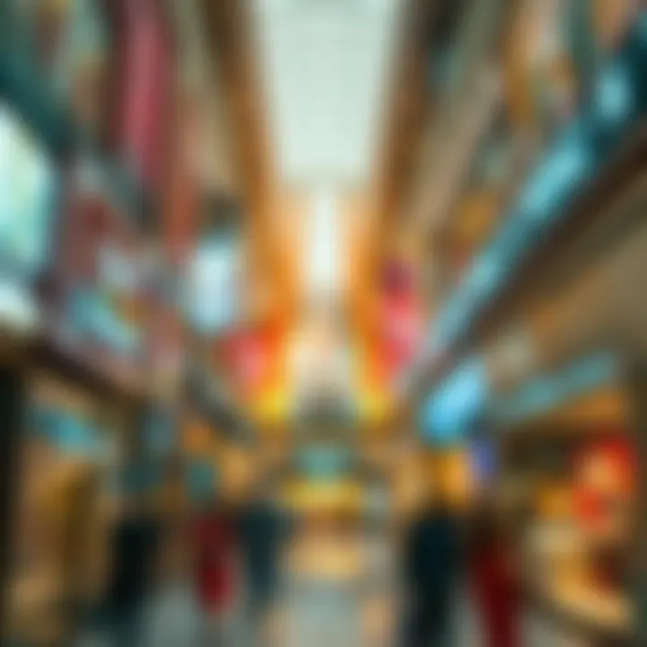 Diverse Retail Experience at Yas Mall Vibrant shopping atmosphere inside Yas Mall with diverse retail outlets