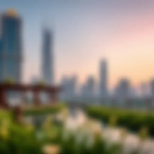 Tranquil oasis within a bustling cityscape